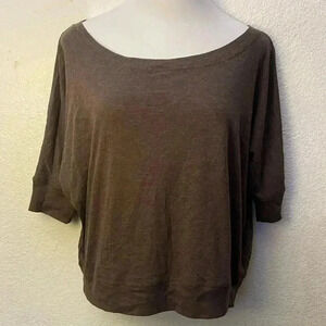 🆕Artisan Plus-size Basic 3/4 Sleeve Brown Knit Top 3X🆕